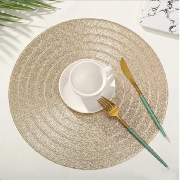 6pcs PVC Mat Round Durable Dining Table Placemats