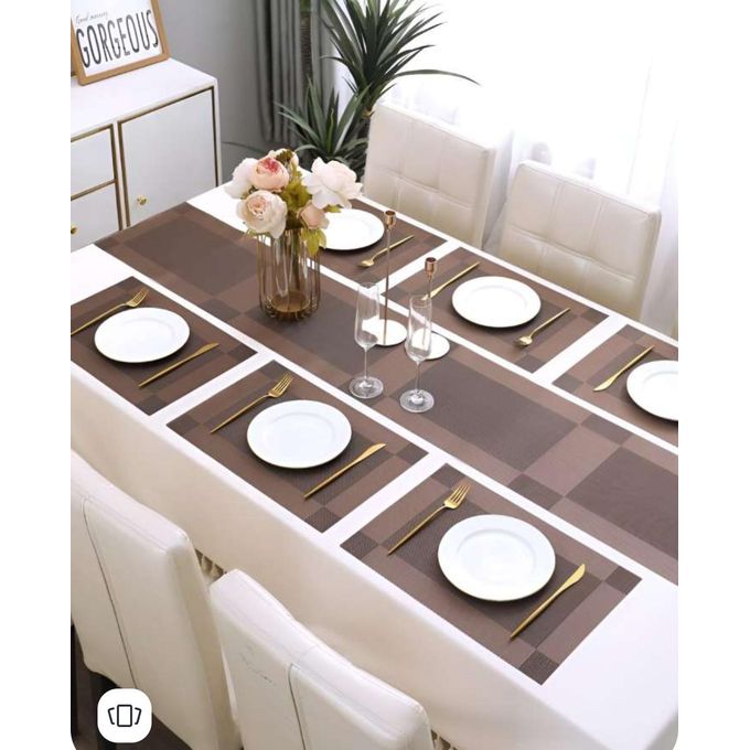 6pcs PVC Table Mats / Placemats Plus One Table Runner(30*180cm)