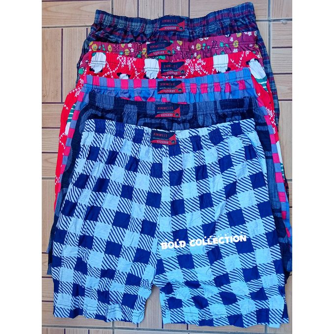 6Pcs Soft Cotton Checked Big Size Men's Boxers –for Trauser Size 34-45