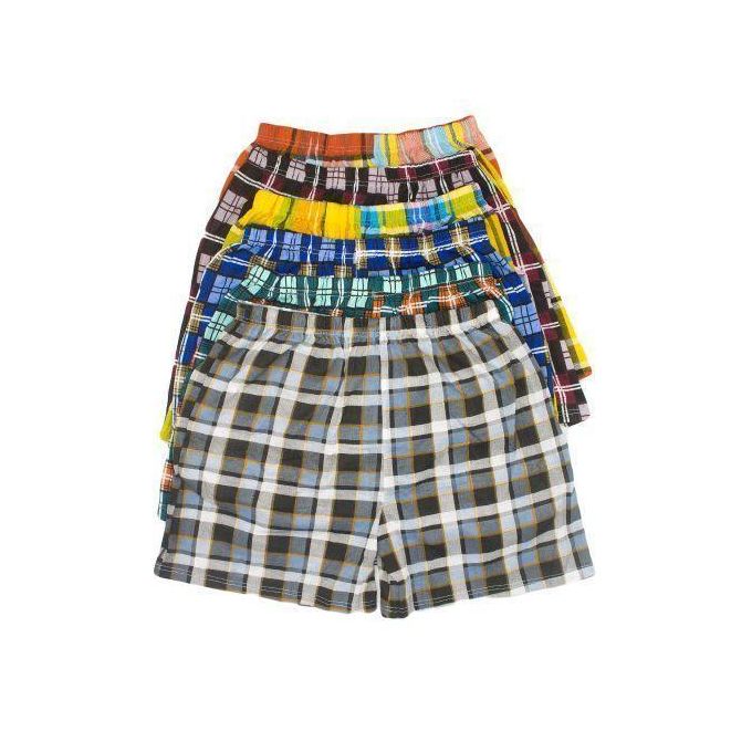 6Pcs Soft Cotton Checked Men's Boxers – Multicolor