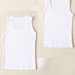 6Pcs White Cotton Newborn Baby Vest Unisex Shirt
