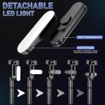 L15 Selfie Stick Tripod with Detachable LED Light - Image 2