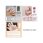 72Pcs Nails With Glue Matte Nail Sticker Long Nails French Nail Care Nail