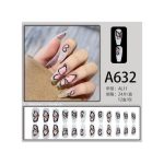 72Pcs Nails With Glue Matte Nail Sticker Long Nails French Nail Care Nail