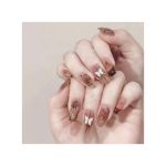 72Pcs Nails With Glue Matte Nail Sticker Long Nails French Nail Care Nail