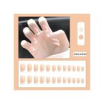 72Pcs Nails With Glue Matte Nail Sticker Long Nails French Nail Care Nail