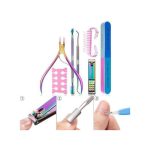 7pcs Colored Titanium Cuticle Scissors & Nail Care Tool Set