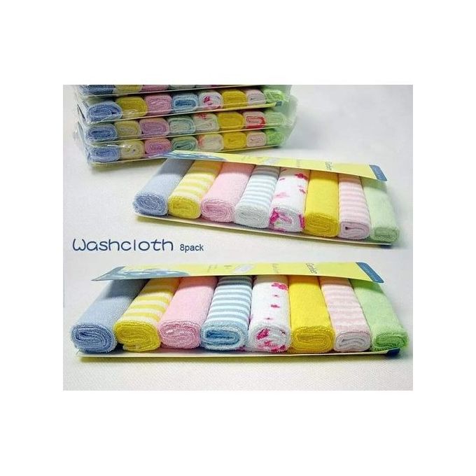 8 Multicolor Assorted Infant Newborn Bath Towel Washcloth