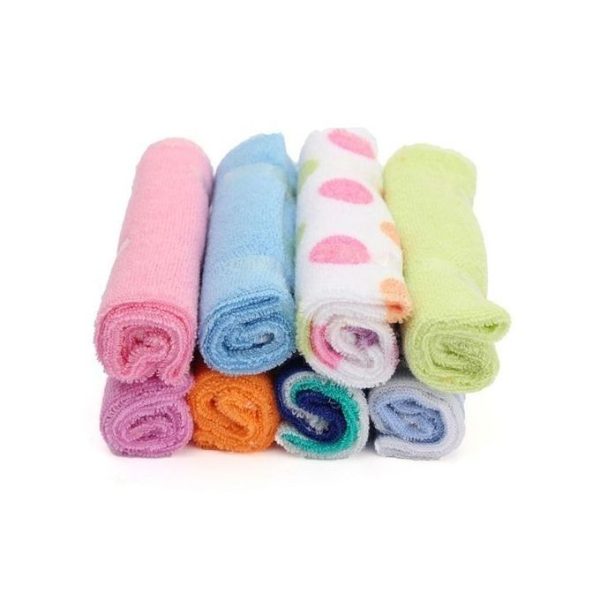 8Pcs Assorted Infant Feeding Wipe Cloth Soft - Multicolour
