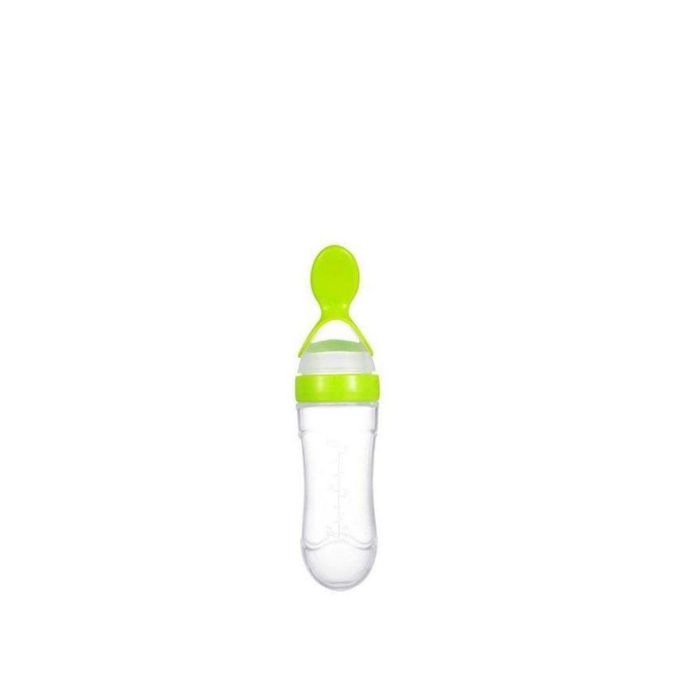 90ml Soft Silicone baby feeding bottle with spoon tip