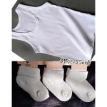 9PACK Of 6White Newborn Baby Vest+3Socks(0-6mnths)