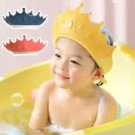 Adjustable Baby Shower Shampoo Cap Crown Shape Wash Hair Shield Hat for Kids – Comfortable Bath Protection with Ear & Eye Safety