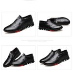 AIDAILU Men's Soft Sole Leather Shoes Casual Slip-Ons Formal Shoes - Black