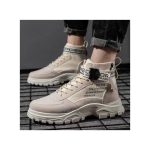 ALagzi 2025 Mens Casual High-Top Shoes Running Sneakers - Beige