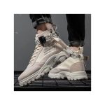 ALagzi 2025 Mens Casual High-Top Shoes Running Sneakers - Beige