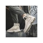 ALagzi 2025 Mens Casual High-Top Shoes Running Sneakers - Beige