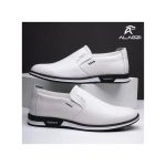 ALagzi Men's Outdoor Formal Leather Shoes Louboutins - White