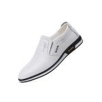 ALagzi Men's Outdoor Formal Leather Shoes Louboutins - White