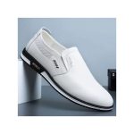 ALagzi Men's Outdoor Formal Leather Shoes Louboutins - White