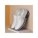 ALagzi Men's Outdoor Formal Leather Shoes Louboutins - White
