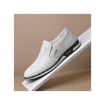 ALagzi Men's Outdoor Formal Leather Shoes Louboutins - White
