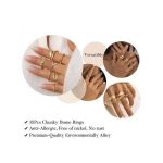 ARHANORY 10pcs/set Ladies Stacking Ring Set - Gold