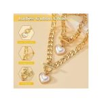 ARHANORY Ladies Necklace Bracelet Gold Jewelry Set