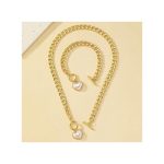 ARHANORY Ladies Necklace Bracelet Gold Jewelry Set