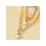 ARHANORY Ladies Necklace Bracelet Gold Jewelry Set
