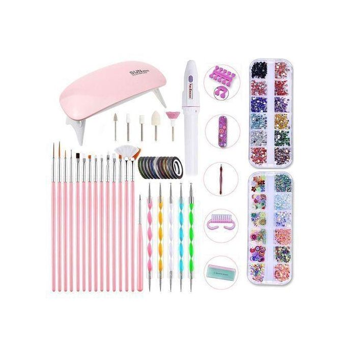 ARHANORY Nail Art Set UV Nail Lamp Paint Brushes Rhinestones Nail Drill DIY Nail Tool Dryer