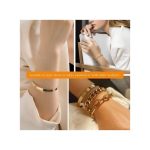 ARHANORY Punk Cube Link Chains Bracelets Set For Women Gold Chain