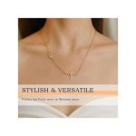 ARHANORY Women Necklace Ladies Heartbeat Rhythm Pendant Chain - Gold