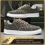 ASHION Men's Abstract Print Canvas Sneakers - Stylish Comfortable Durable Casual Shoes