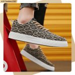 ASHION Men's Abstract Print Canvas Sneakers - Stylish Comfortable Durable Casual Shoes