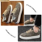 ASHION Men's Abstract Print Canvas Sneakers - Stylish Comfortable Durable Casual Shoes