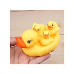 Baby Bath Bathing Toys Yellow Rubber Squeaky Ducks Ducklings Family.