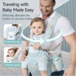 Baby Carrier Waist Stools Multifunctional Convertible Storage Bag- Green 0-36 Months