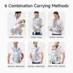 Baby Carrier Waist Stools Multifunctional Convertible Storage Bag- Green 0-36 Months