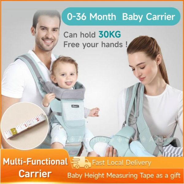 Baby Carrier Waist Stools Multifunctional Convertible Storage Bag- Green 0-36 Months