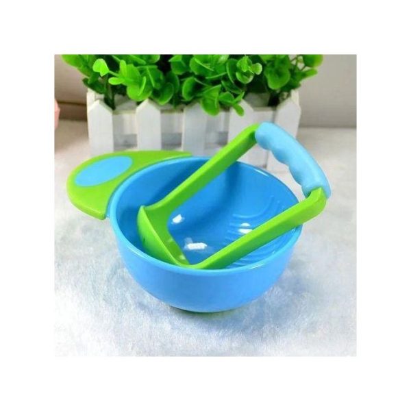 Baby food masher- blue / green