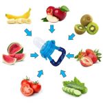 Baby Fruit Feeder Pacifier Teething Toys Fresh Food Feeder Infant Fruit Nipple Silicone Pouches For Toddlers Kids Boy Girl. Medium Sized Blue