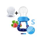 Baby Fruit Feeder Pacifier Teething Toys Fresh Food Feeder Infant Fruit Nipple Silicone Pouches For Toddlers Kids Boy Girl. Medium Sized Blue