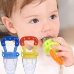 Baby Fruit Feeder Pacifier Teething Toys Fresh Food Feeder Infant Fruit Nipple Silicone Pouches For Toddlers Kids Boy Girl. Medium Sized Blue