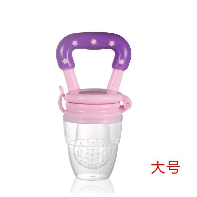 Baby Fruit Feeder/pacifier With Teether - Pink And Purple