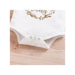 Baby Girls Letter Print Short Sleeve Bodysuit + Polka Dot Shorts + Headband