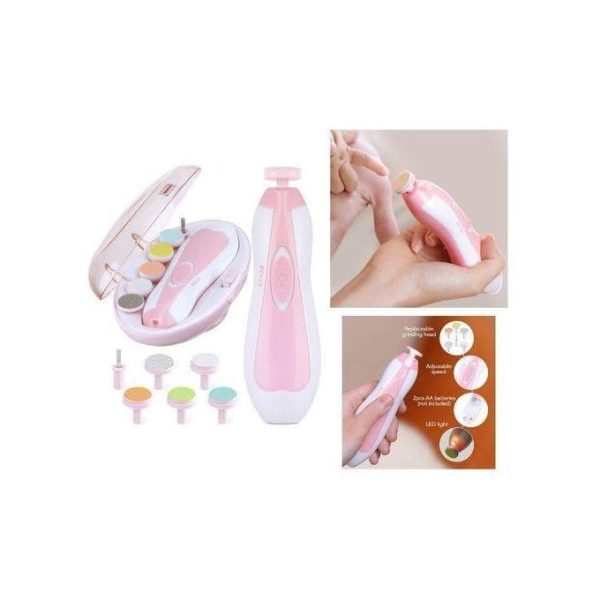 Baby Nail Trimmer Filer for New Born Electric with 6 Grinding Heads Safe for Kids Manicure Kit Nail Clippers Painless Safe
