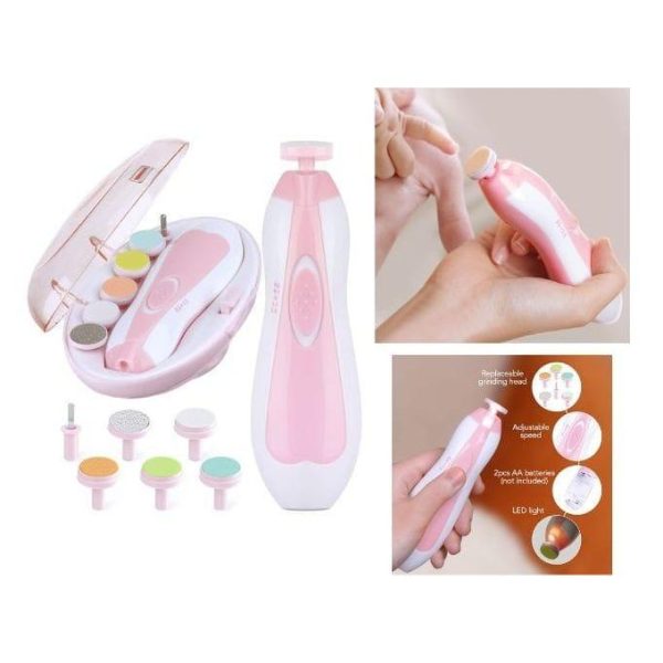 Baby Nail Trimmer Filer for New Born Electric with 6 Grinding Heads Safe for Kids Manicure Kit Nail Clippers Painless Safe
