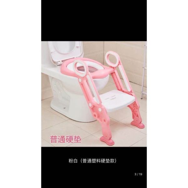 Baby Potty With Ladder - Kids Toilet Stepper Pink
