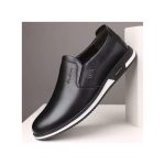 Banagat Men Casual Flats Breathable Official Shoes Oxford Loafers & Slip-Ons Black