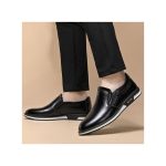Banagat Men Casual Flats Breathable Official Shoes Oxford Loafers & Slip-Ons Black